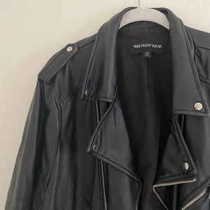 Black Faux Leather Moto Jacket